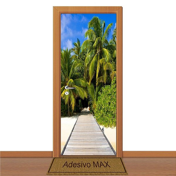 Adesivo de Porta - Praia