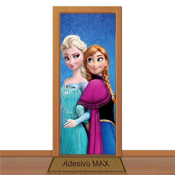 Adesivo de Porta - Frozen Anna & Elsa