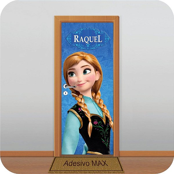 Adesivo de Porta Frozen Anna PERSONALIZADO