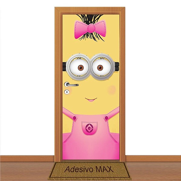 Adesivo de Porta - Minions Rosa