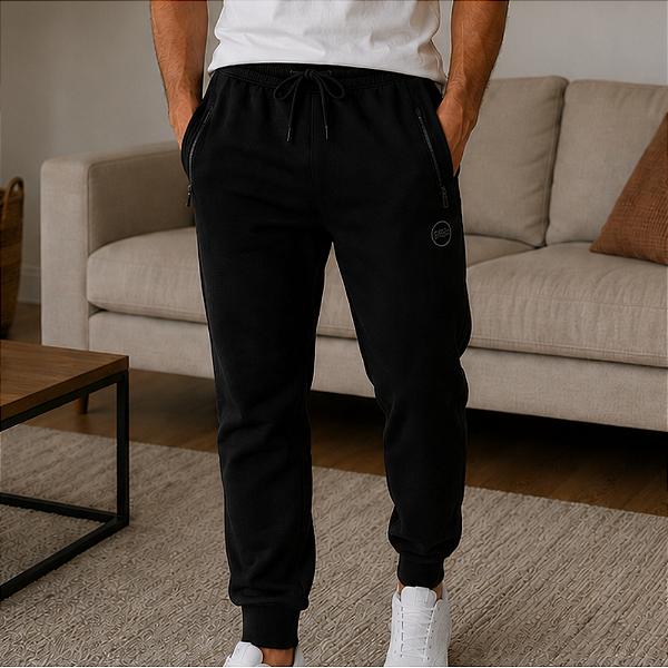 Calça Moletom Com Ziper nos Bolsos