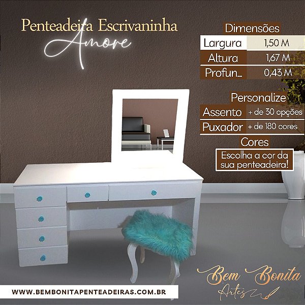 Penteadeira Escrivaninha Amore