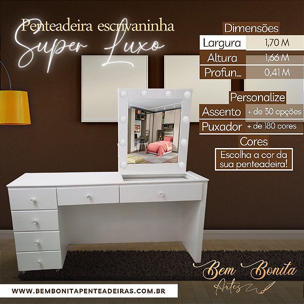Penteadeira Escrivaninha Super Luxo