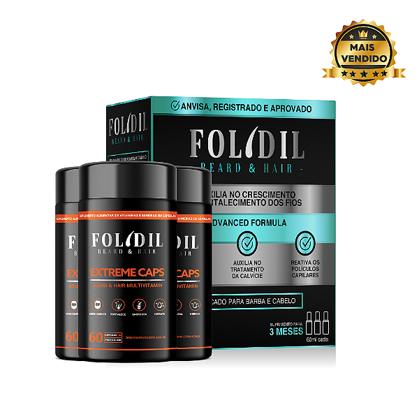 COMBO 3 MESES -  3 Folidil Spray + 3 Extreme Caps