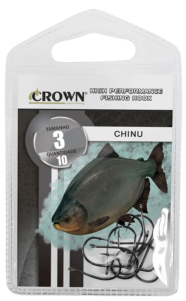 Anzol Crown Chinu Black Tamanho 6 - 10 Unidades