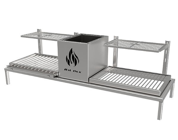 Parrilla Dupla Residencial INOX 430 - Para Alvenaria 108 x 34cm