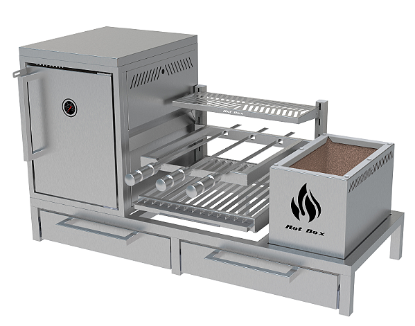 Parrilla Residencial Premium INOX 304 - Para Alvenaria 112 x 45cm