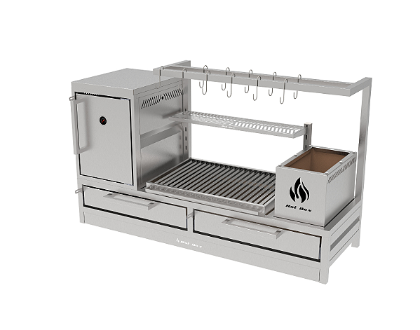 Parrilla Residencial Premium INOX 304 - Bancada 135 x 45cm - Com Forno
