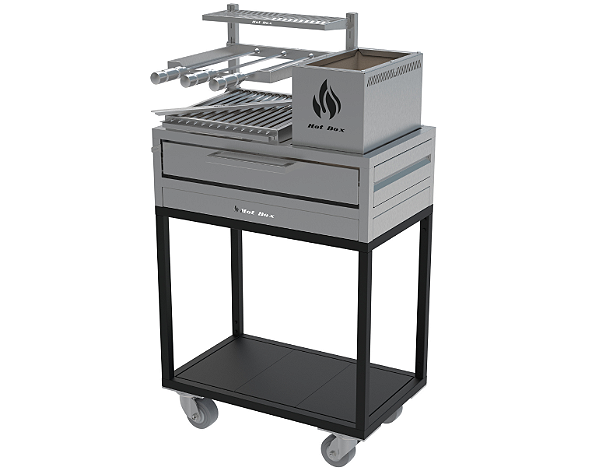 Parrilla Residencial Premium INOX 304 - Carrinho 74 x 45cm