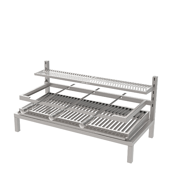 Churrasqueira Parrilla Residencial Premium INOX 304 - Alvenaria 97 x 45cm