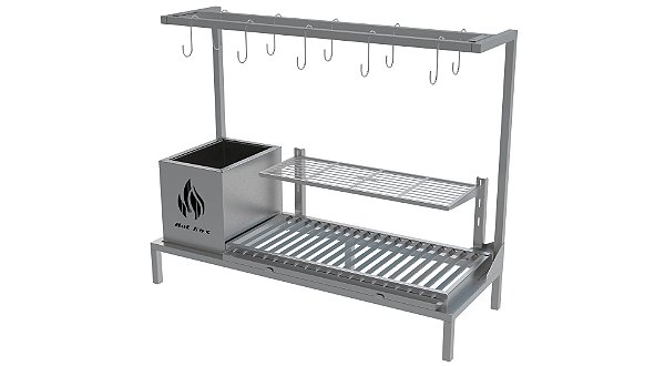 Parrila Residencial INOX 430 De Alvenaria Com Tendal - 89 x 34cm