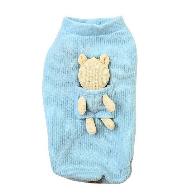Roupinha Para Pet Cachorro Casaco Bean Azul Emporium Distripet