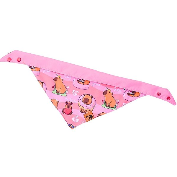 Bandana Para Pet Cachorro e Gato Capivara Rosa Emporium Distripet
