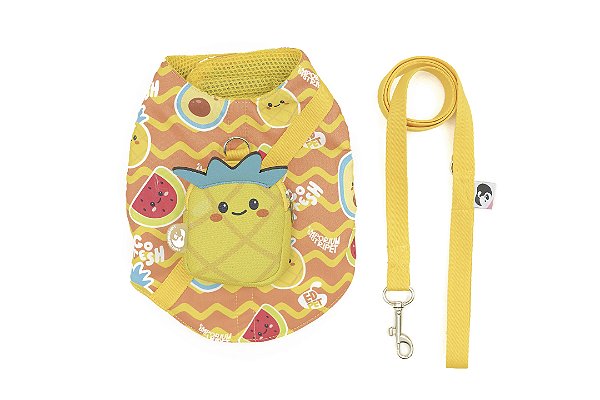 Coleira Peitoral Fruits Laranja Para Pet Cachorro Emporium Distripet