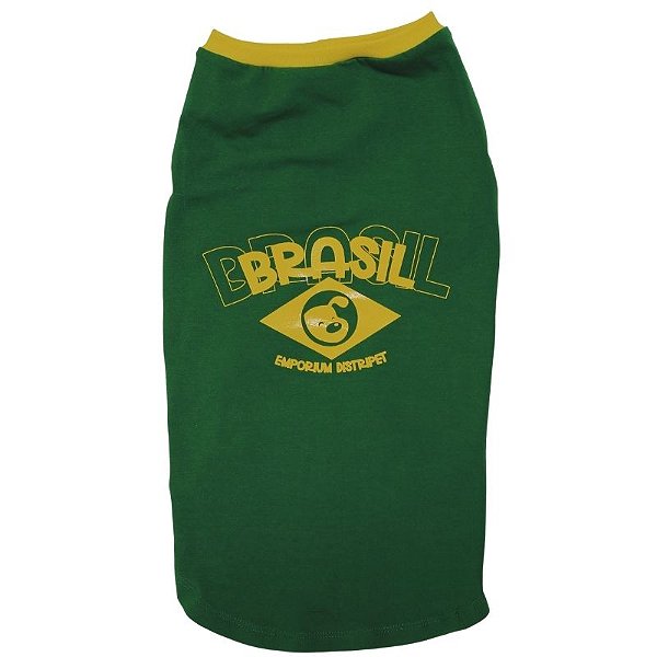 Roupinha Para Pet Cachorro Regata Brasil Verde Emporium Distripet
