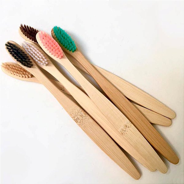 Escova de Bambu Colorida