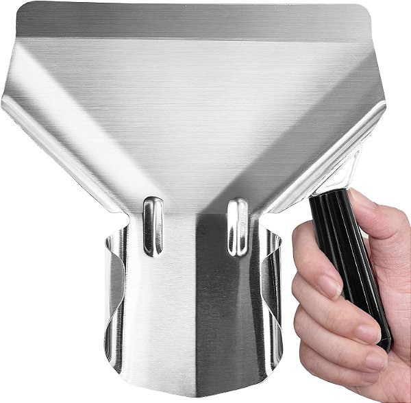 Pá de Aço Inox Pegador Destro Para Batata Frita Palito