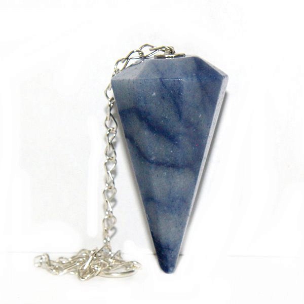 Pêndulo Quartzo Azul Pedra Natural Lapidação Facetado