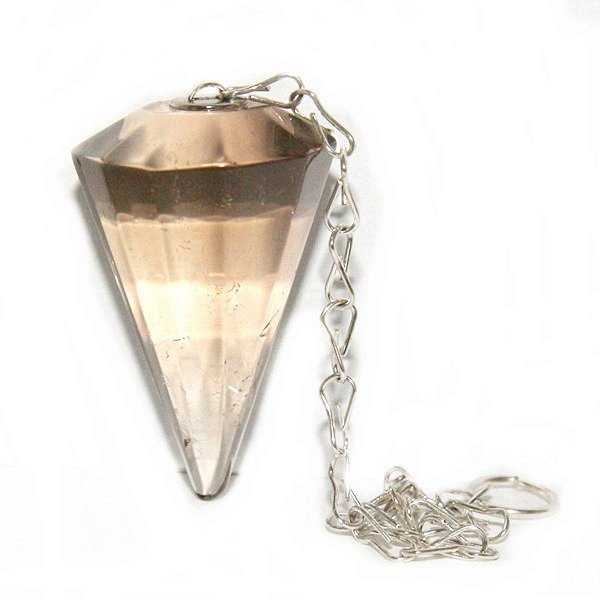 Pêndulo Quartzo Fumê Pedra Natural Lapidação Facetado