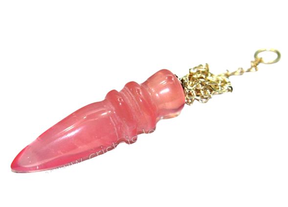 Pêndulo Quartzo Rosa Pedra Natural Lapidação Egípcio