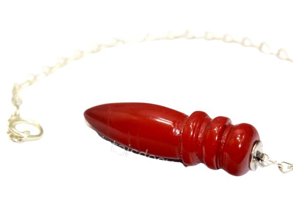 Pêndulo Jaspe Vermelho Pedra Natural Lapidação Egípcio