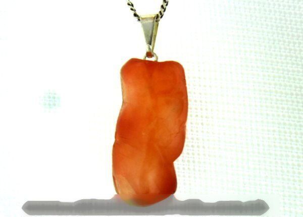 Colar Quartzo Tangerina Pedra Rolado Mineral Natural