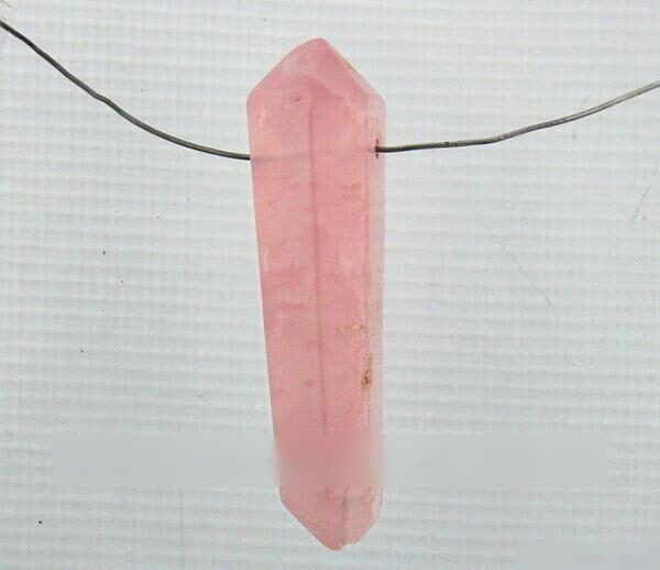 Bi Terminado Quarto Rosa Lapidado Furado Para Pingente