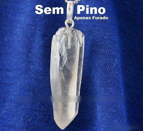 01 Mini Pontinha Cristal Lemuria Furado por Cima Para Pingente Média 40mm