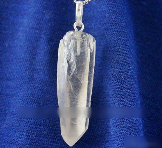 Colar Cristal Lemuria Pedra Bruto Presilha Prata 950