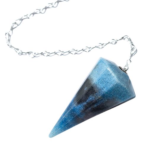 Pêndulo Trolita Azul Sextavado Facetado Pedra Natural