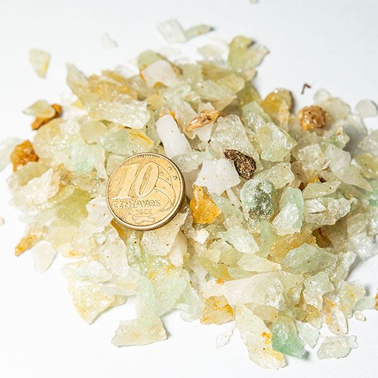 Cascalho Bruto Pedra Onix Verde Mesclado 15mm Pacote 200g