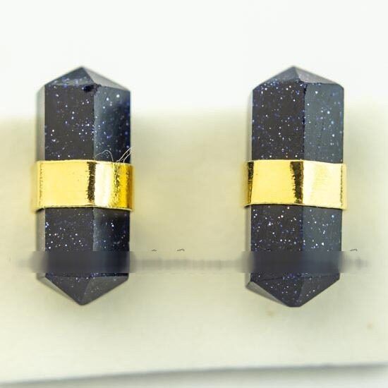 Brinco Micro Bi Ponta Pedra Estrela Envolto Banho Dourado