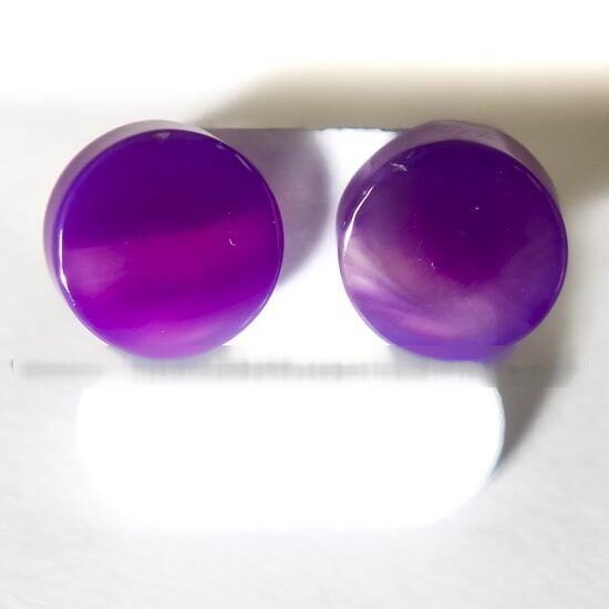 Brinco Botton Pedra Agata Lilas Pino Tarraxa Banho Dourado