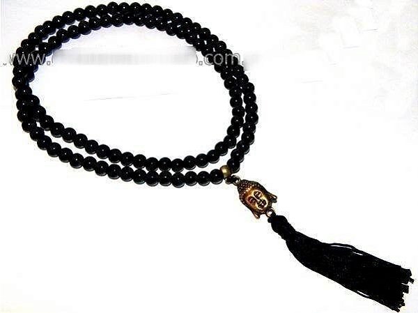 Japamala Pedra Obsidiana Negra Natural 108 Pedras