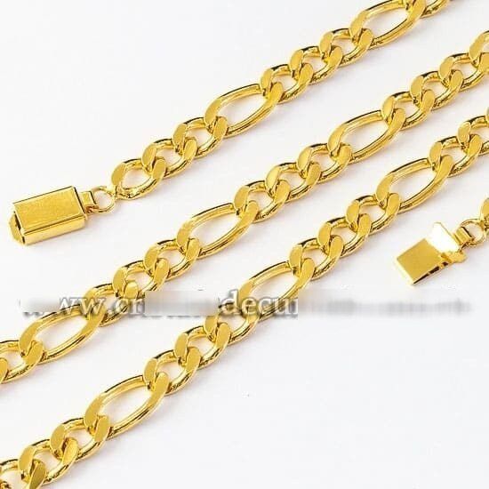 Cordão ou Correntinha Modelo Figaro Grande Dourada