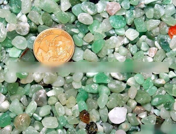 100g Quartzo Verde Rolado Pedra Natural Areia 3 a 8 mm Aprox