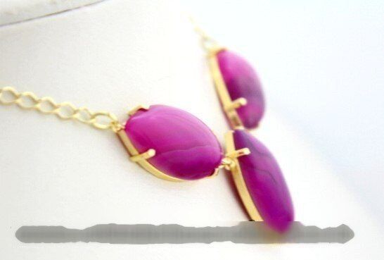 Maxxi Colar 3 Pedra Natural Agata Rosa Montagem Dourado
