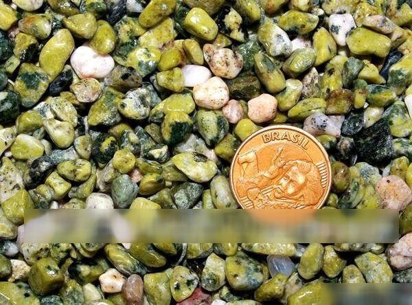 100g Serpentinita Rolado Pedra Natural Areia 3 a 8mm Tipo B