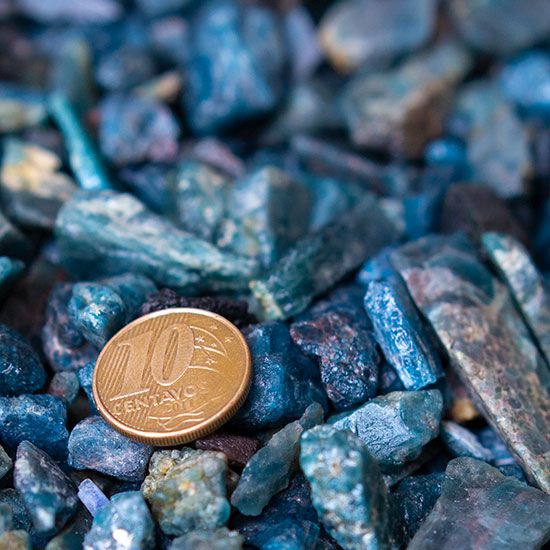 Apatita Azul Granulado Miudo Pacotinho 100G Natural
