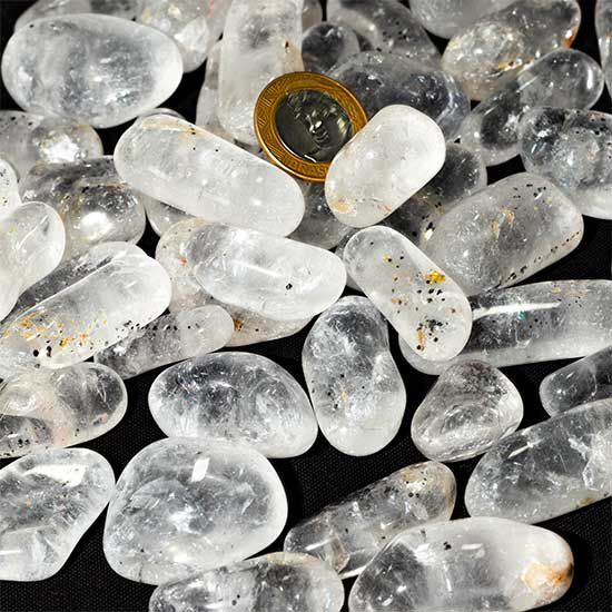 Cristal Pedra Rolada com Pirita Tamanho 25mm Natural 200g