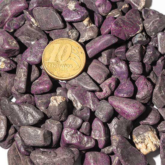 Purpurita Pedra Natural Rolada 18mm Pequena Orgonite 200g
