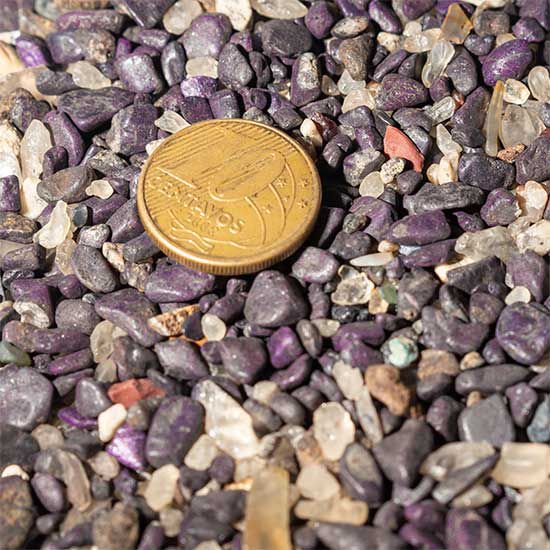 Purpurita Roxa Natural Pedra Rolada Miúdo Para Orgonite 100g