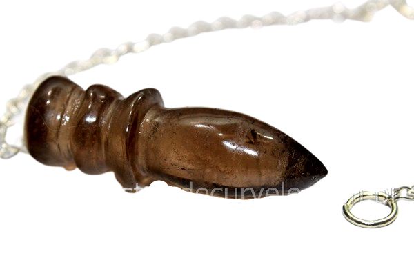 Pêndulo Quartzo Fumê Pedra Natural Lapidação Egípcio