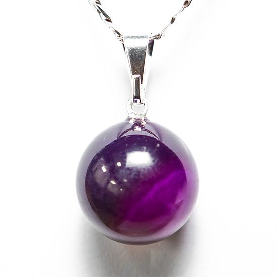 Colar Bolinha Pedra Agata Lilas Pino Prateado