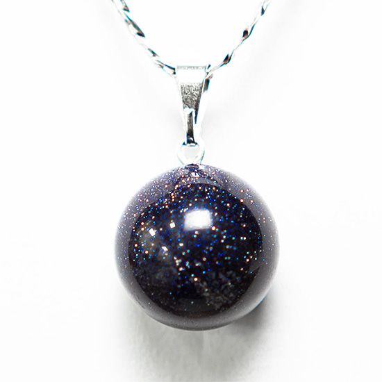 Colar Bolinha Pedra Estrela Azul Pino Prateado