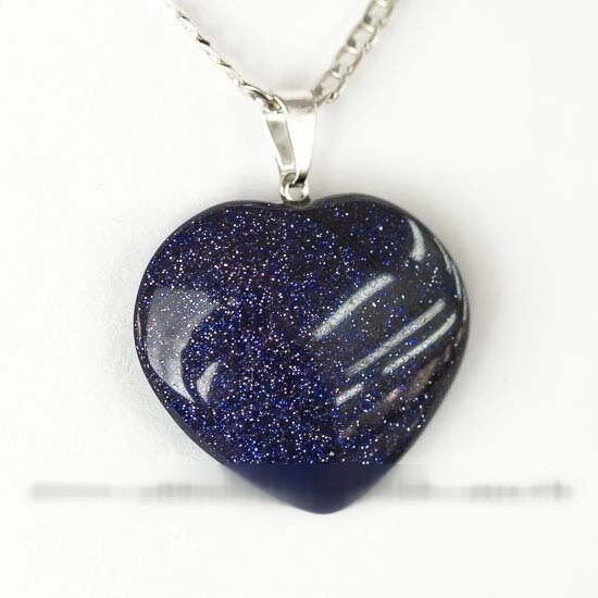 Colar Coração Pedra Estrela Azul  Montagem Banhado Prata
