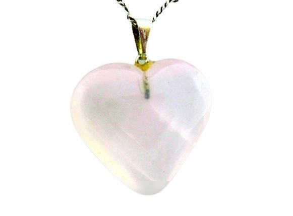 Colar Coração Extra Quartzo Rosa Sabonete Pedra Opalado