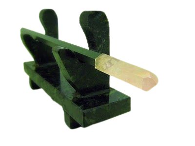 Varinha Ponta de Quartzo Rosa Corpo Pedra Natural Árdosia