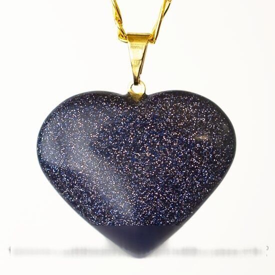Colar Coração Pedra Estrela Azul Montagem Banho Dourado