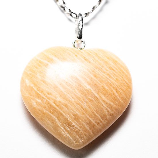 Colar Coração Pedra Amazonita Rosa Natural Pino Prata 950